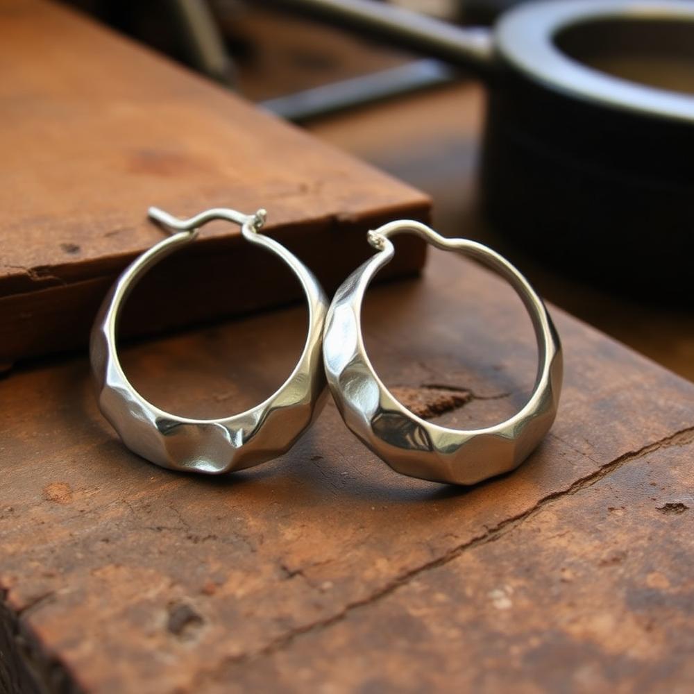 Hammered Hoop Earrings